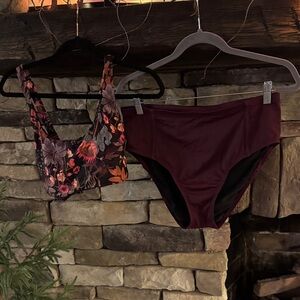 Title Nine Burgandy/Merlot Bikini Set